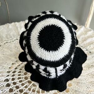 Black and White Crochet Hat